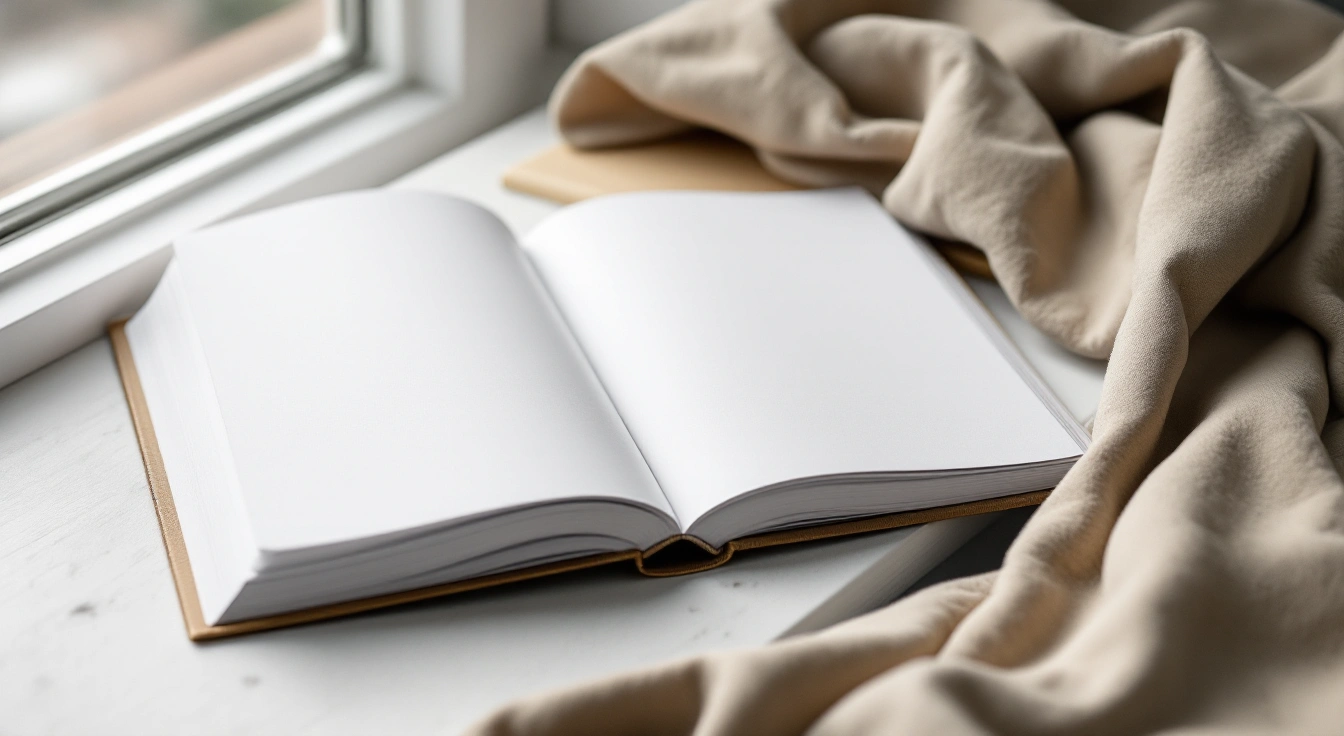 Open unmarked pages in natural light.