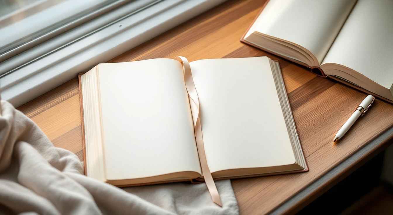 Open unmarked pages in natural light.