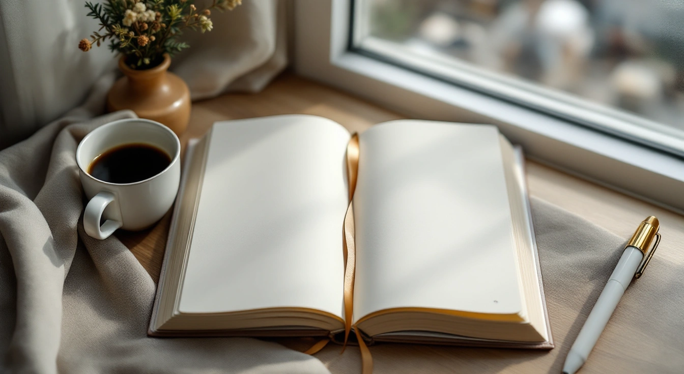 Open unmarked pages in natural light.