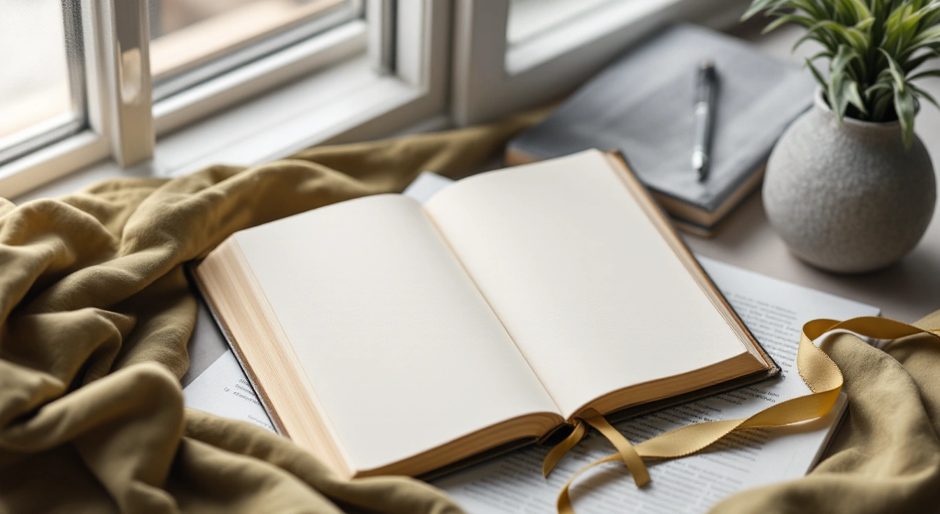 Open unmarked pages in natural light.