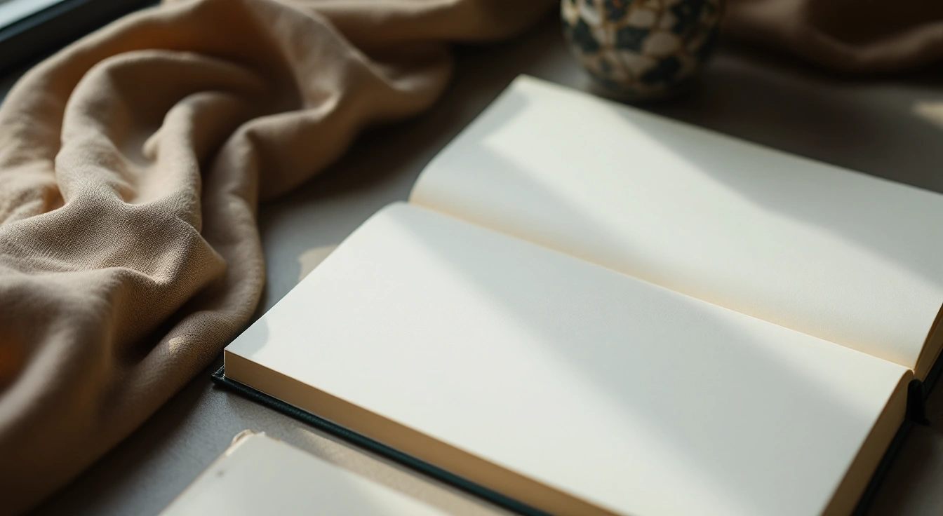 Open unmarked pages in natural light.