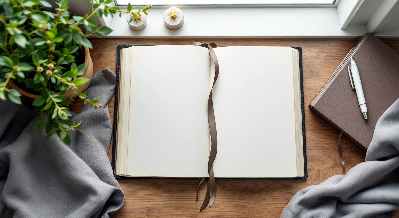 Open unmarked pages in natural light.