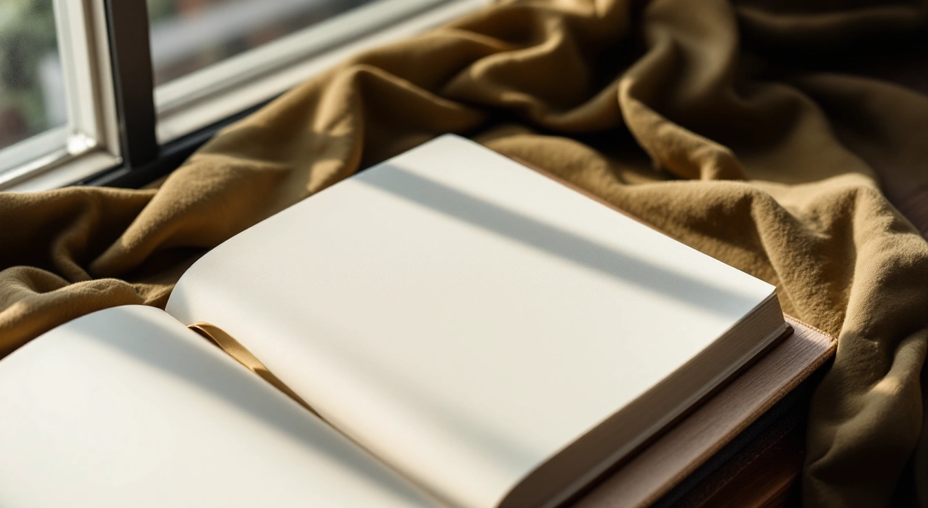 Open unmarked pages in natural light.